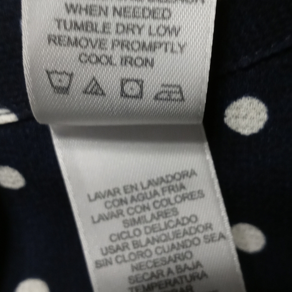 Emma James Blouse Sheer Blue White Polka Dots Size 14 - Picture 5 of 9